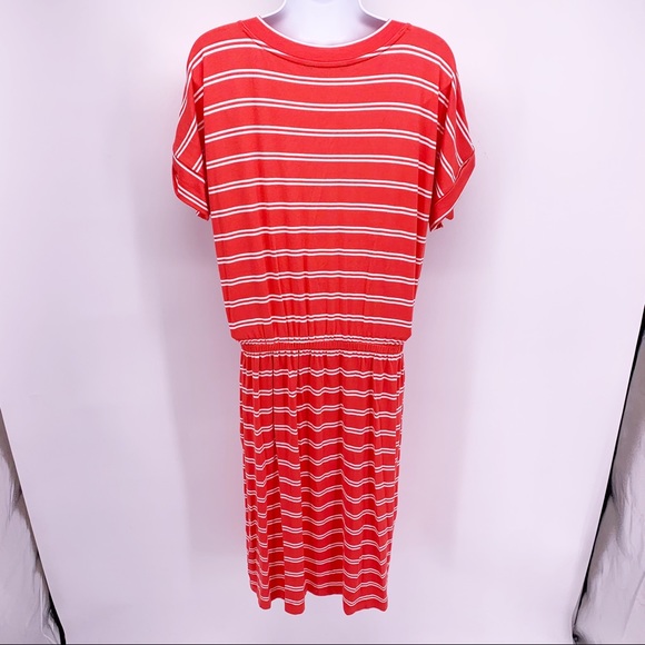 Banana Republic Factory Red and White Striped T-Shirt Dress Size Medium - Picture 6 of 8